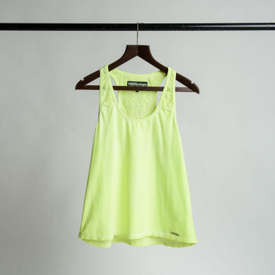SUPERDRY HYPER ORANGE SEWN VEST - เสื้อกล้าม เสื้อสายเดี่ยว สำหรับผู้หญิง สี NEON LIME