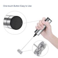 Kitchen Accessories Powerful Electric Milk Frother With 2pcs Stainless Steel Spring Whisk Foam Maker Stirrer