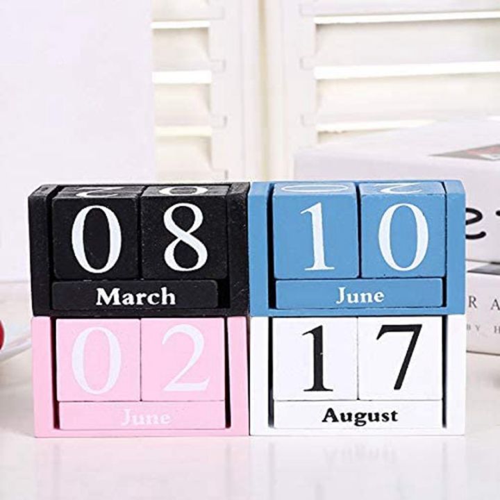 vintage-wood-perpetual-calendar-shabby-chic-blocks-desktop-calendar-rustic-wooden-squares-calendar-home-office