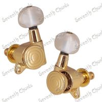 A Set 6 Pcs Locked String Tuning Peg key Tuner Machine Head For Acoustic Electric Guitar Lock Schaller Style White Pearl Button