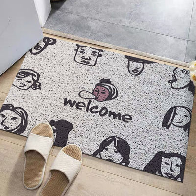 Floor Mat Entrance Cartoon Abstract Characters Home Entrance Can Cut Creative Carpet Porch Black and White Foot Mat