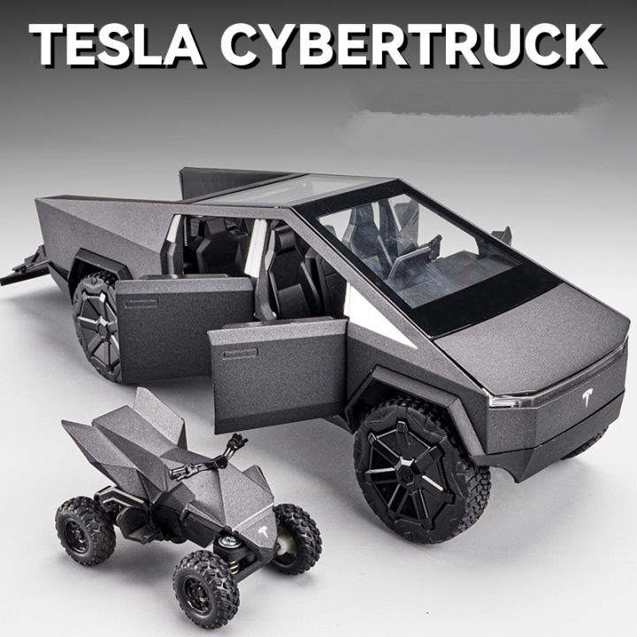 ใหม่124-tesla-cybertruck-รถกระบะรุ่นรถ-diecasts-โลหะของเล่น-off-road-รถจำลองเสียงและแสงเด็กของขวัญ