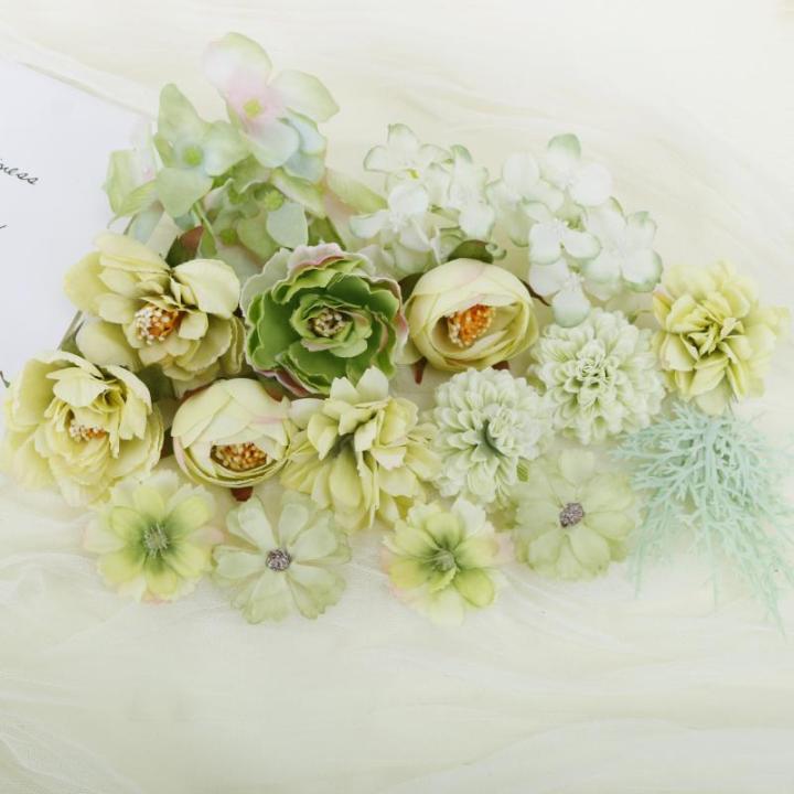 หัวดอกไม้ประดิษฐ์ยุโรป1ถุงสำหรับการตกแต่งบ้านดอกไม้งานแต่งงานตกแต่งผนังช่อดอกไม้เครื่องประดับผม-diy-ชุดงานฝีมือดอกไม้