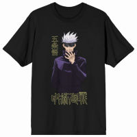 2023 Jujutsu Kaisen - Gojo Blindfold Kanji T-Shirt เสื้อผ้าคู่รักชายหญิง เสื้อยืดคอตตอนลำลอง