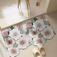 New DIY bathroom absorbent floor mat non-slip quick-drying bathroom door mat fresh flowers bathroom room door mat