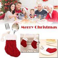 【LZ】✔┋℡  Meias vermelhas e brancas do Natal ajustadas talheres material do feriado produtos domésticos decorações do kitchenware