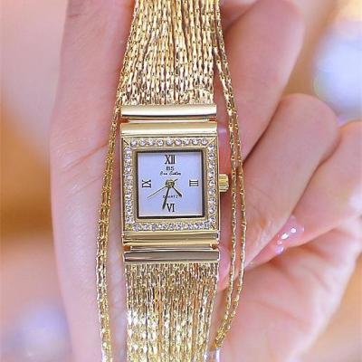 new fund sell like hot cakes watch female FA1262 square chain tassel full drill ☎﹍♧