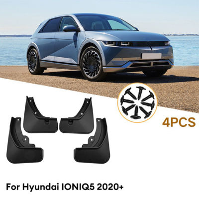 4ชิ้นสีดำรถสาดยามโคลนอวัยวะเพศหญิงยามสำหรับ Hyundai Ioniq 5 2020ฮาร์ดสวมใส่กระแทกชิ้นส่วนภายนอกบังโคลน
