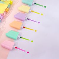 6Pcs Highlighters Set School Cute Stationery Students Drawing Supplies Ice Cream Mini Painting Marker Pens Writing Supplies