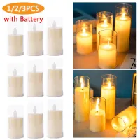 1/2/3PCS LED Flameless Flickering Candle Lights Battery Powered Electronic Tea Light LED Tealight Tea Candle Wedding Decoration