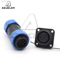 ۞♣ SP21 10 Pin Waterproof Connector Aviation Automotive Square Panel Mount Cable Connectors Male And Female Plug Socket IP68