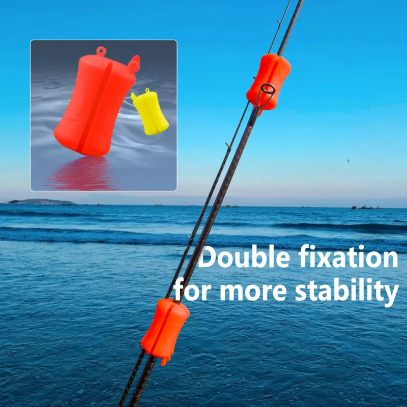 Litake 4pcs Portable Silicone Fishing Rod Fixed Ball Fishing Pole