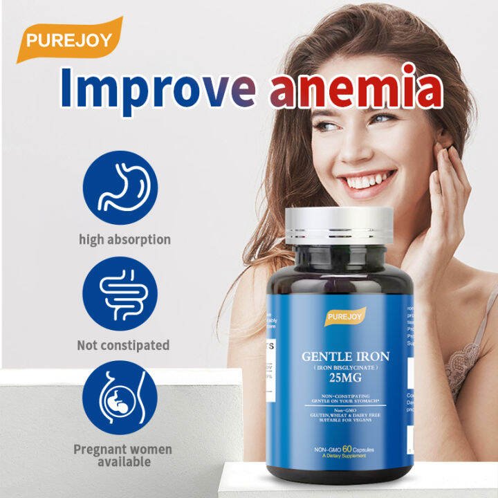 Nature's Bounty Gentle Iron 25mg Iron Glycinate 60 Capsules Lazada PH