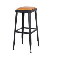 Chair bar stool Industrial design (Max load 100 kg.) size 42x42x74 cm. - brown