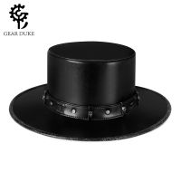 Halloween New European And American Magic Hat Pu Leather Gentleman Hat Punk Party Stage Costume Accessories