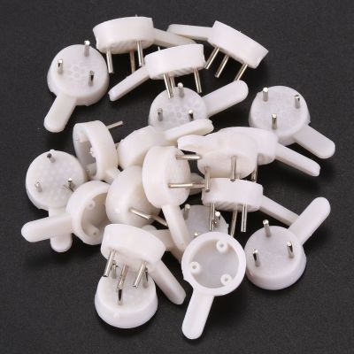 20 pcs plastic heavy wall picture frame hooks hangers 3-pin small white