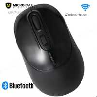 เมาส์ไร้สาย Wireless Mouse Micro Pack MP-746W ดำเมาส์ไร้สาย Micro Pack MP-746W ดำ เมาส์ไร้สายระบบ Dual Mode 3 แบบ RF 2.4 GHz หรือ Bluetooth เวอร์ชัน 3.0 และ เวอร์ชัน 5.0 เปลี่ยนสัญญาณเชื่อมต่อได้ด้วยปุ่มเดียว พร้อมไฟ LED สีแสดงสถานะ ให้ระยะสัญญาณ 8-10 เมต