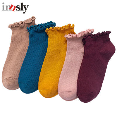 Women Ankle Socks Cute Ruffle Frilly Soild Spring Summer Fashion Cotton Comfortable Kawaii Female Socks