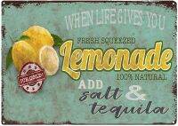 TISOSO When Life Gives You Lemons Add Salt Tequila vintage kitchen Decor Country Home Wall Bar Sign Metal Coffee Art Poster 8X12Inch