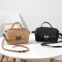 Boho Rattan Purse Designer Handbags Bohemian Mini Straw Bags for Women Small PU Beach Bag Shoulder Crossbody Bag Summer Flap Ins