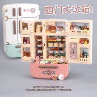 Childrens toy simulation refrigerator double door girl boy large kitchen mini food play house gift puzzle toys