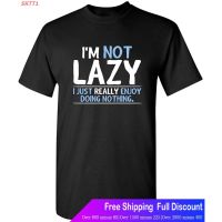 ผ้าฝ้ายแท้เสื้อยืดกีฬา Not Lazy Enjoy Doing Nothing Graphic Novelty Sarcastic Funny T Shirt Mens Womens T-shirtsS-4XL  UQ91