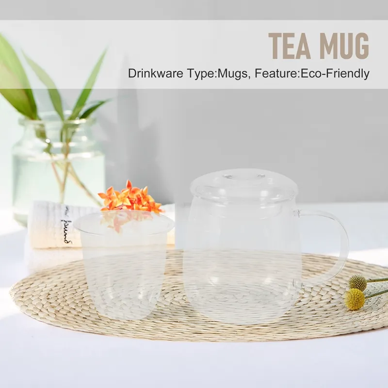 550Ml Tea Mug with Lid Filter,Coffee Cups Tea Set Mugs Beer Drink Office Mug  Transparent Drinkware Glass Cup Chinese Style 