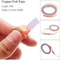 1PC 30 Meters Single Side Conductive Copper Foil Tape Strip Adhesive EMI Shielding Heat Resist Tape