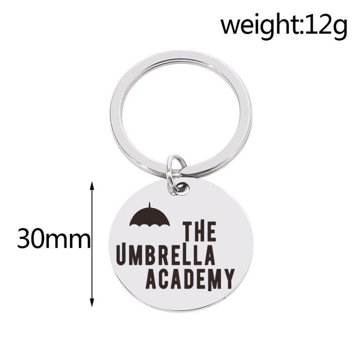 freeshipping-10pcslot-the-umbrella-academy-keychain-stainless-steel-umbrella-keyring-charms-cosplay-unique-jewelry-wholesale