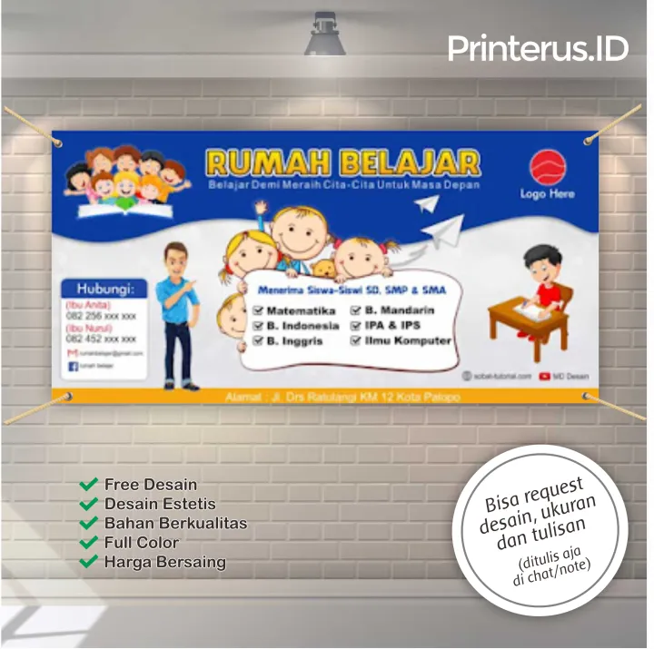 Spanduk Bimbel Bimbingan Belajar Tk Sd Smp Sma | Lazada Indonesia