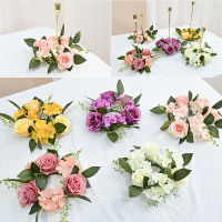 Decorate Wedding Artificial Flowers Candle Holder Small Wreath False Rose Candlestick Ring