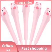 RUPANBO039392692 5ชิ้นปากกาหมึกเจลโฟมจำรูปสีชมพูดำรีฟิลปากกาปากกาลูกลื่นสำนักงาน