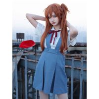 CODEVA cosplay  Japanese Anime Evangelion Asuka Langley Soryu Tokyo Ayanami Rei Costume School Uniform Halloween Blue  cos Clothing  คอสเพลย์อะนิเมะญี่ปุ่น  เครื่องแต่งกายชุดนักเรียนฮาโลวีนคอสสีฟ้าเครื่องแต่งกา