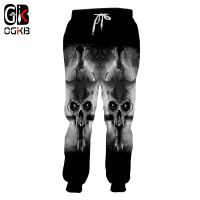 OGKB Man Hiphop Streetwear Casual Sweat Pants Punk Harem Joggers Pants Fashion Mens Cool Print Cross Skull 3d Sweatpants Homme