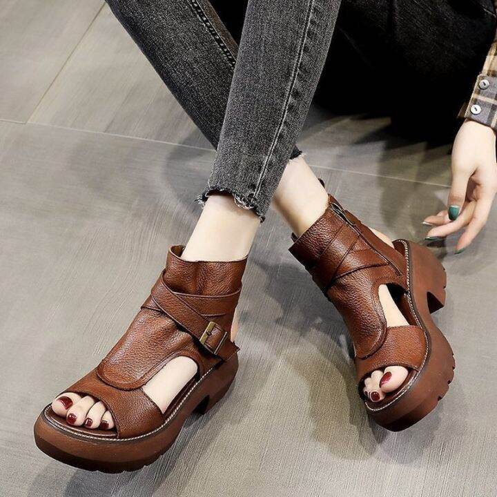 ขายดีที่สุด-ioztt2023-sandals-leather-platform-2022-new-wedges-shoes-fashion-outdoor-sandalias-mujer-verano