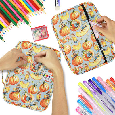 220 Slots Pencil Bag Case Large Capacity Organizer Cosmetic Bag For Colored Pencil Watercolor Pen Markers Gel Pens Great Gifts
