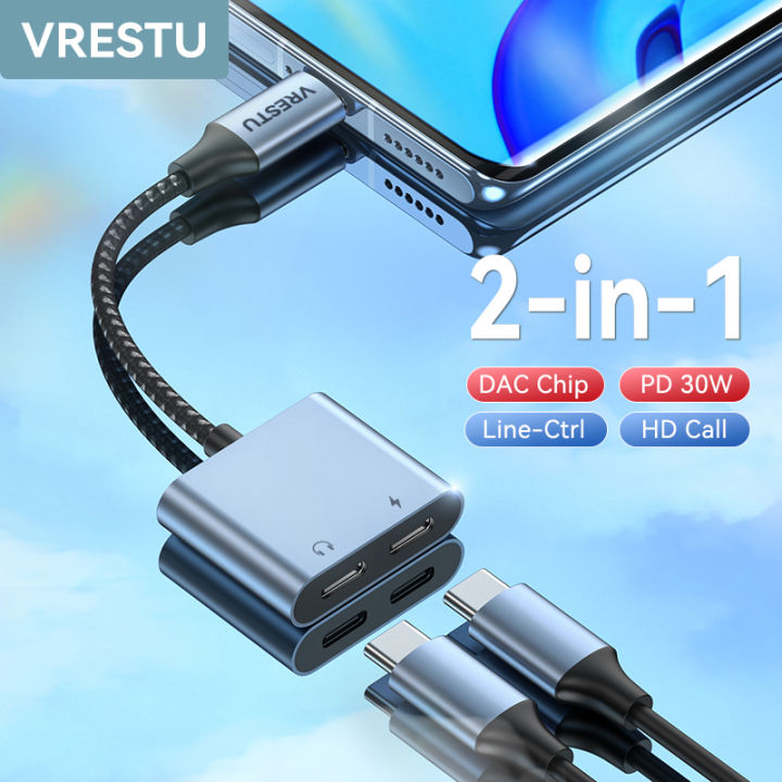 2-in-1-pd30w-usb-type-c-เพื่อ-dual-usb-c-หูฟังอะแดปเตอร์สำหรับหัวเว่ยซัมซุง-pro-pixel-6-mi12-qc-pd-3-0แปลง