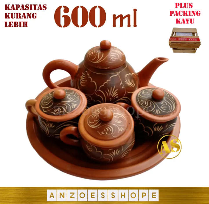 Teko Tea Set Tea Pot Poci Batik Poci Set Tanah Khas Tegal Poci Tanah Liat Untuk Cita Rasa Dan 2243