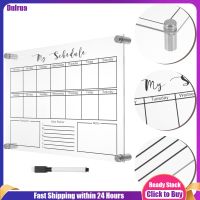 Dulrua Weekly Planner Board Office Refrigerator Mini Magnetic Glass Whiteboard Dry Erase Acrylic Sheet