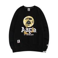 BAPE BAPE อินเทรนด์แบรนด์ฤดูใบไม้ร่วงและฤดูหนาวมนุษย์วานรเสื้อสเวตเตอร์คอกลมผ้าฝ้ายบริสุทธิ์คอปกลายพรางลำลองสำหรับทั้งหญิงและชายสไตล์เดียวกัน