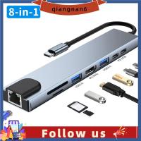 QIANGNAN6คอมพิวเตอร์แล็ปท็อป USB 3.0 PD หัวเปลี่ยนสายชาร์จ USB ชนิด C อะแดปเตอร์ HUB Ethernet 4K HDMI