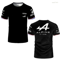 2023 NEW F1 Casual T-shirt Short Sleeve Round Neck Alpine Formula One Racing Car Printing Alonso Team 3d Mens And Womens Fashion Size：s-5xl