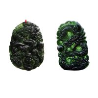 Chinese Dragon Jade Pendant Dark Green Jade Jade Dragon Small Ornaments Study Office Crafts Craftsmanship Desktop Decoration