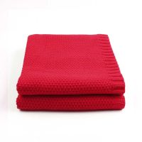 【CW】❇✥∋  80X100cm Color Knitted Crochet Wrap Swaddle Baby  Nap Blankets Stroller Throw Blanket