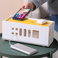 Colour Cable Storage Box Power Board Wire Management Socket Strip Wire Case Dust Charger Socket Organizer Network Bin Charger