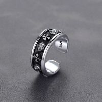 Chrome Hearts1┅ Personalized retro fashion old-fashioned ring mens trendy hip-hop niche design open ring couple ring