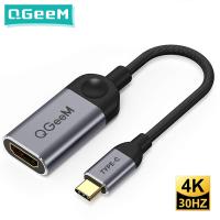 【ขาย】 QGEEM USB C เพื่อ HDMI อะแดปเตอร์เคเบิ้ล4พัน30เฮิร์ต Type C เพื่อ HDMI สำหรับหัวเว่ย Mate 20 MacBook Pro 2018 Ipad Pro Hdmi หญิง Usb Type C