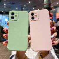 [Phone case]สแควร์สีทึบกรณีโทรศัพท์อ่อนสำหรับ iPhone 11 12 13 Pro Max Mini X Xs Max Xr 7 8พลัส Se2020ช็อกทนวางโทรศัพท์ปก