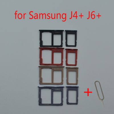 สำหรับ Samsung Galaxy J4 Plus J4 + J415 J415F J415FN J415G J415GN เดิมกรอบโทรศัพท์ซิมถาดอะแดปเตอร์ตัวยึดถาด SD การ์ดขนาดเล็ก LKT37121อะไหล่ P