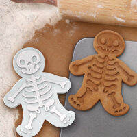 1PC เครื่องตัดคุกกี้ฮาโลวีน 3D พลาสติก Gingerbread Skeleton บิสกิตแม่พิมพ์ Fondant Pastry Dough คุกกี้คริสต์มาสเครื่องมือห้องครัว-gnxfnxfhnxfnxff